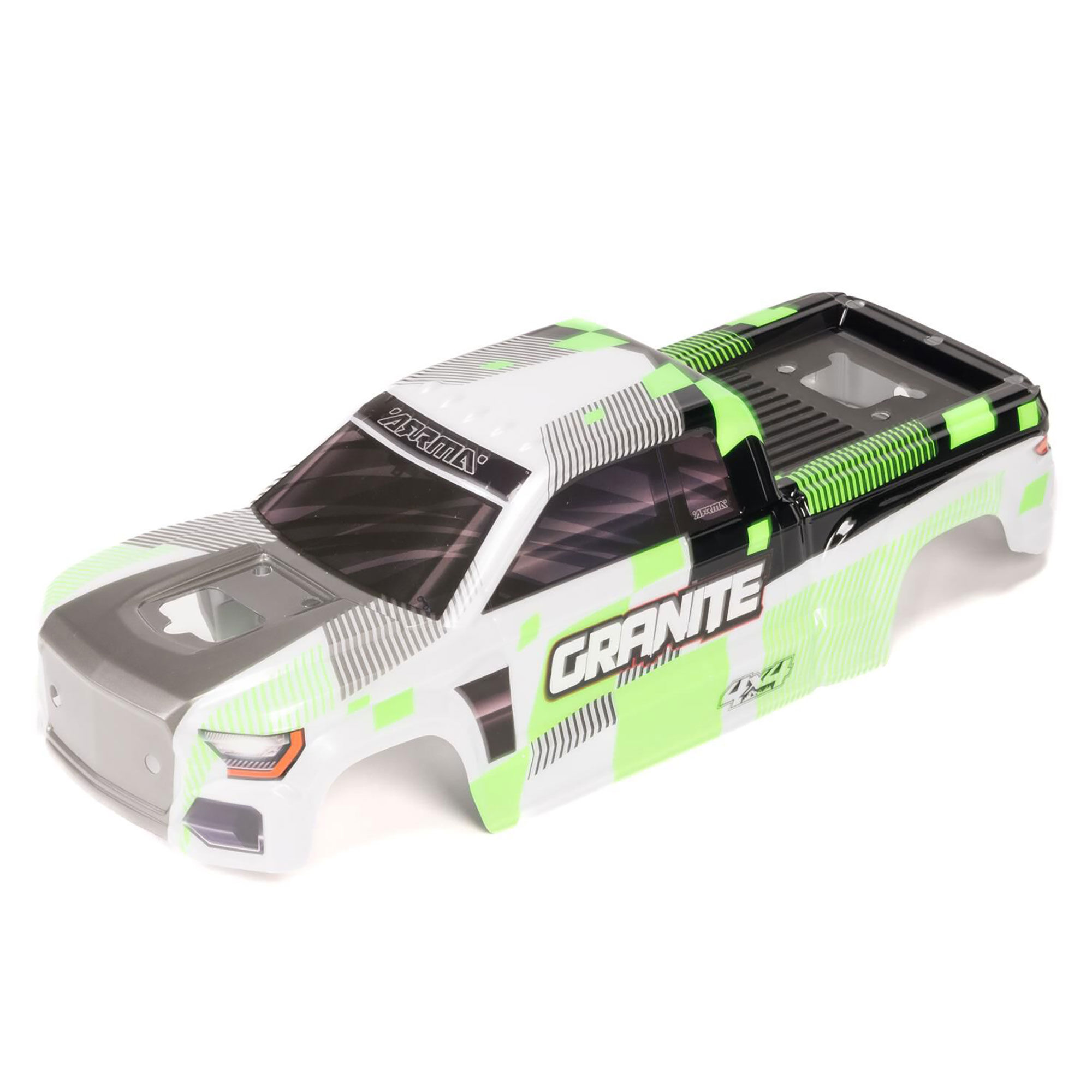 Arrma 1/10 Clipless Painted Decaled Body, Green: GRANITE 4X4 (Z-ARA-2245)