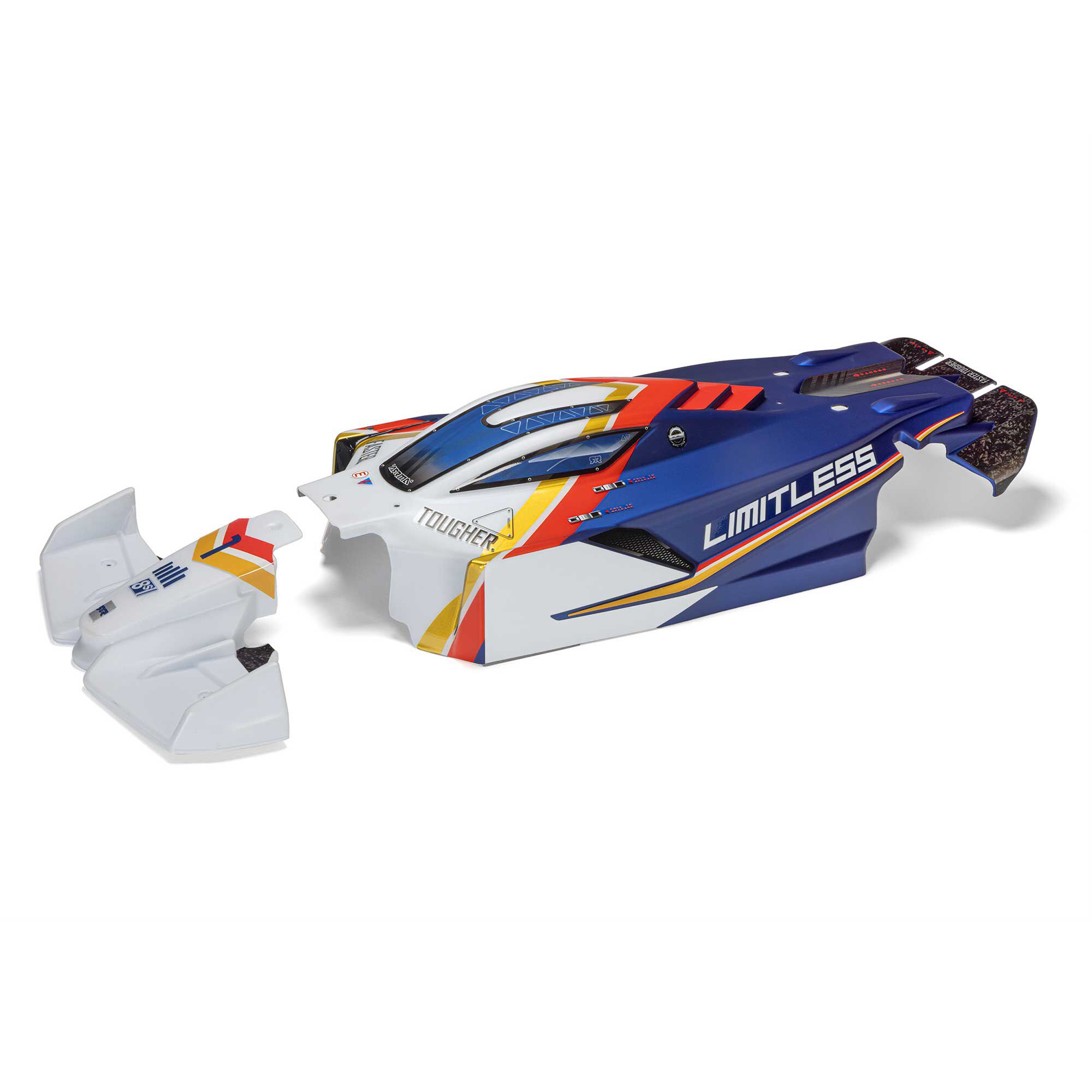 Arrma LIMITLESS Painted Decaled Trimmed Body (White/Blue) (Z-ARA-2810)