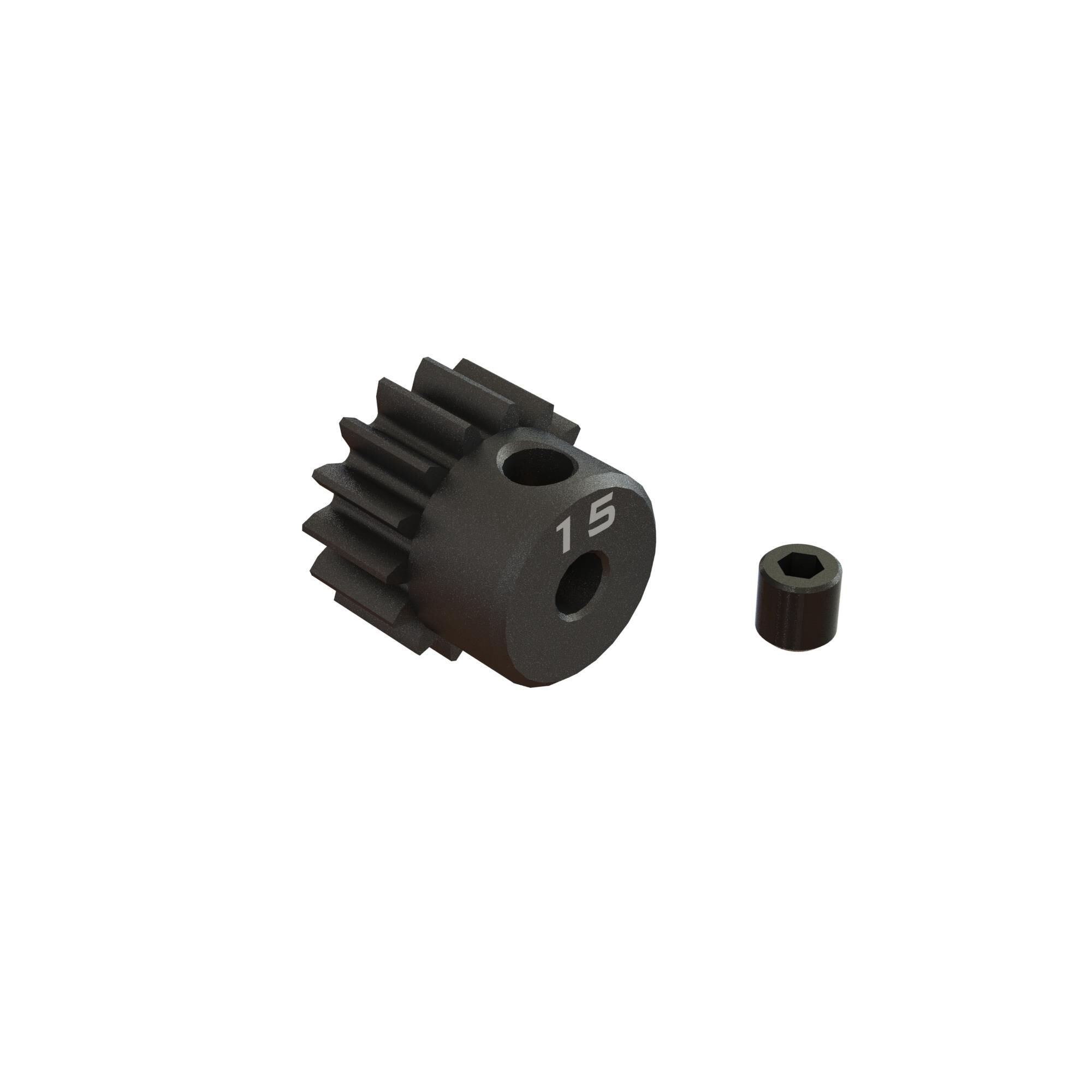 Arrma 15T 0.8Mod 1/8&quot; Bore CNC Steel Pinion Gear (Z-ARA311077)