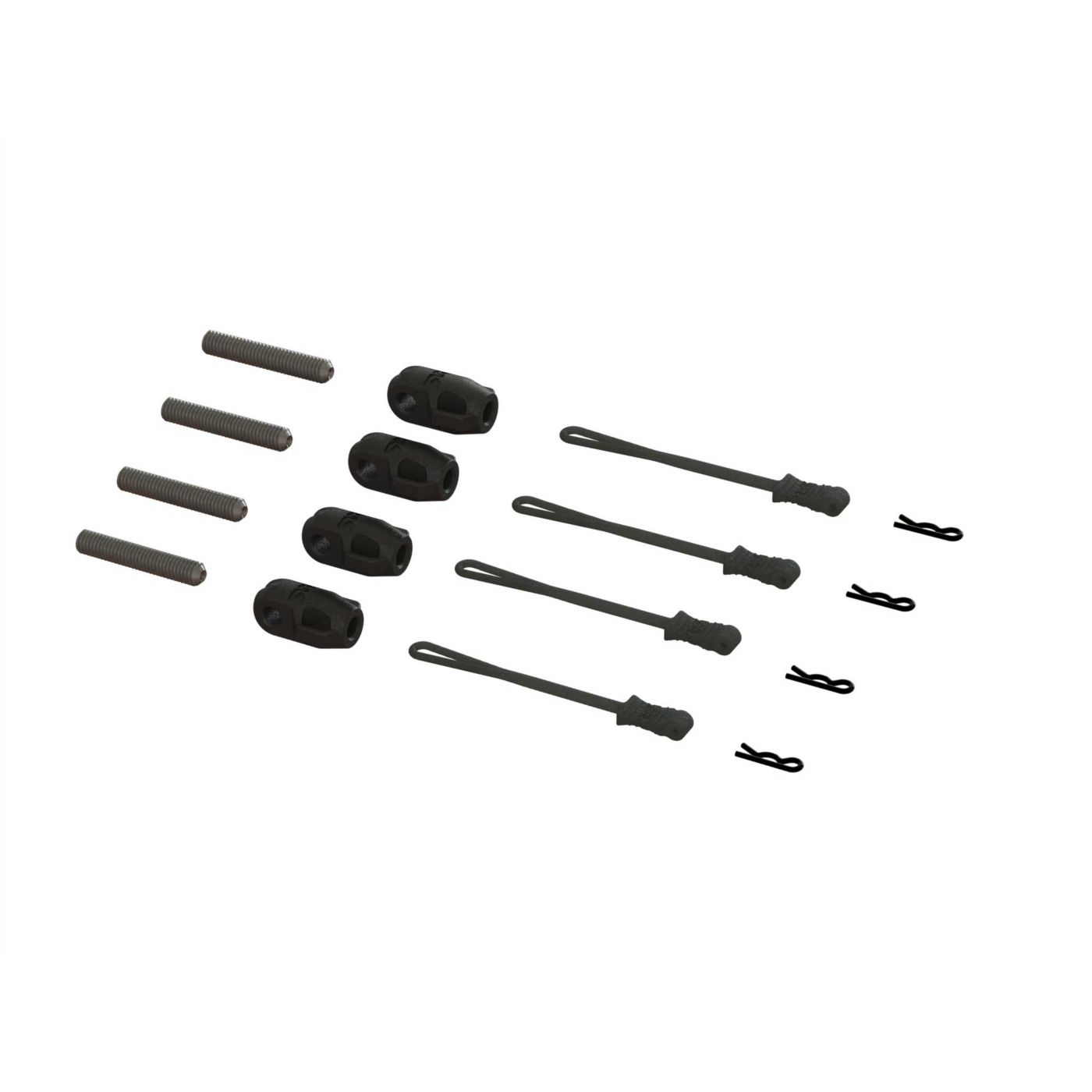 Arrma Brace Rod Ends W/Pins And Retainers (4) (Z-ARA320477)