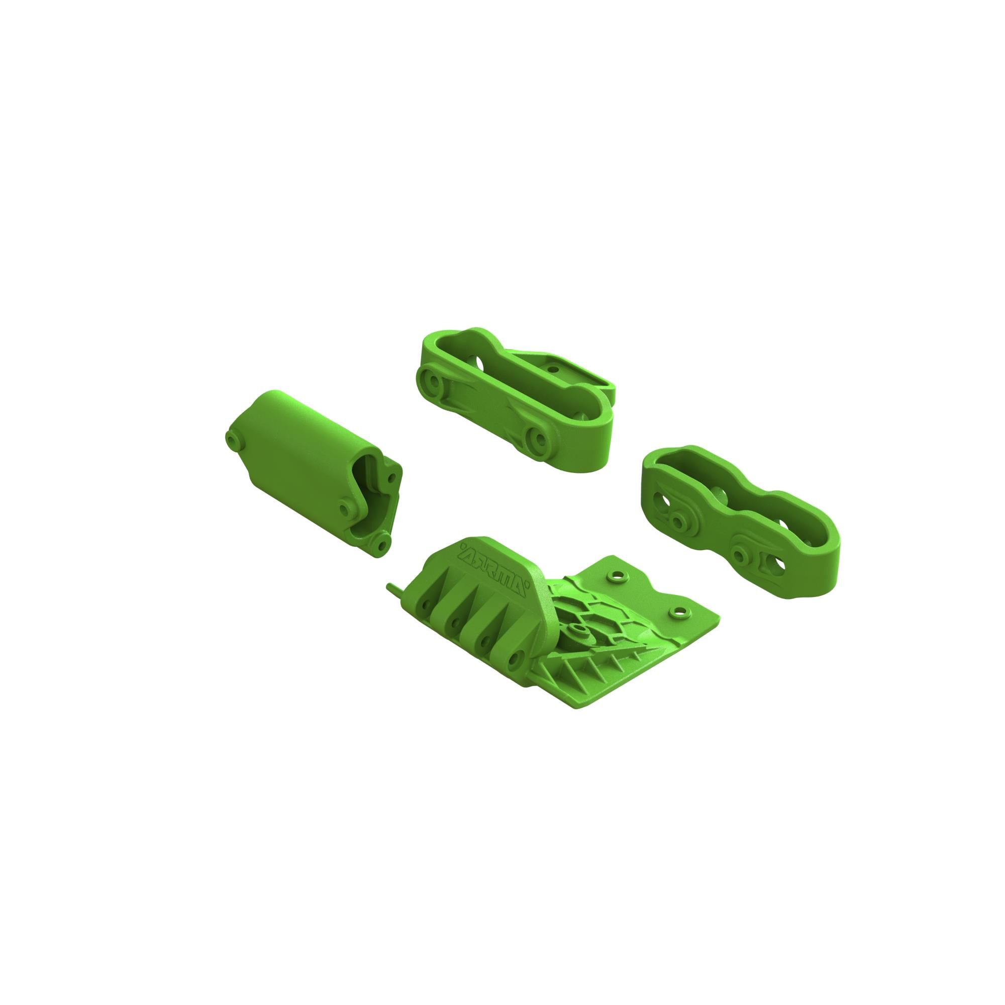 Arrma Lower Skid And Bumper Mount Set - Green (Z-ARA320791)