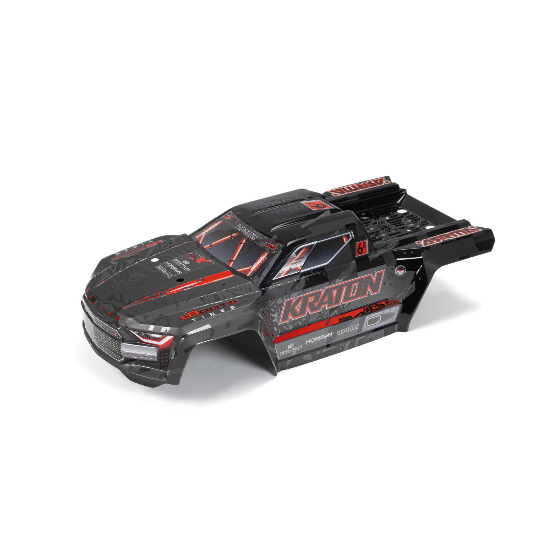 Arrma KRATON 6S EXB BLX Painted Decalled Trimmed Body (Black/Red) (Z-ARA406169)