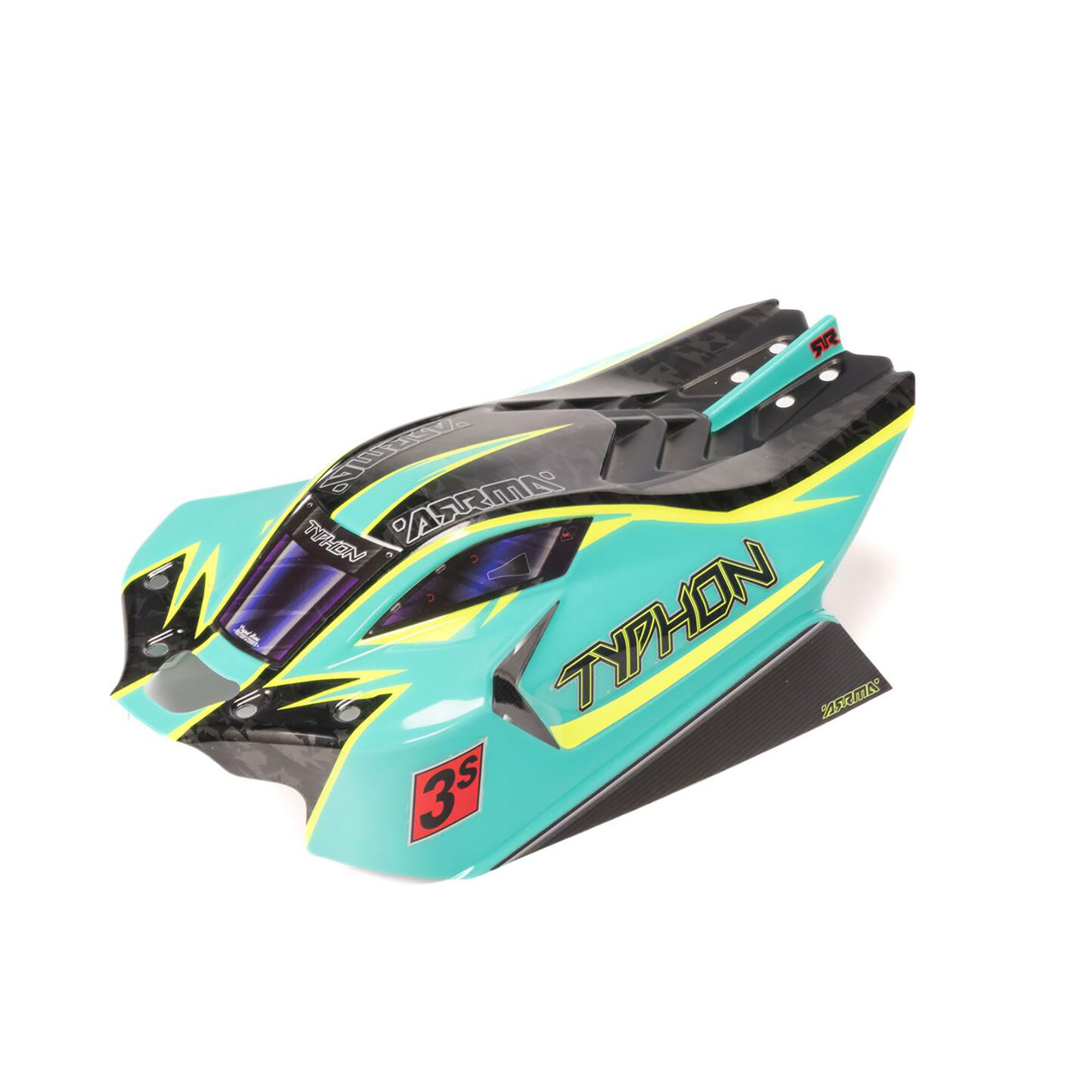 Arrma 1/8 Clipless Painted Decaled Body, Green/Yellow: TYPHON 4X4 (Z-ARA406171)