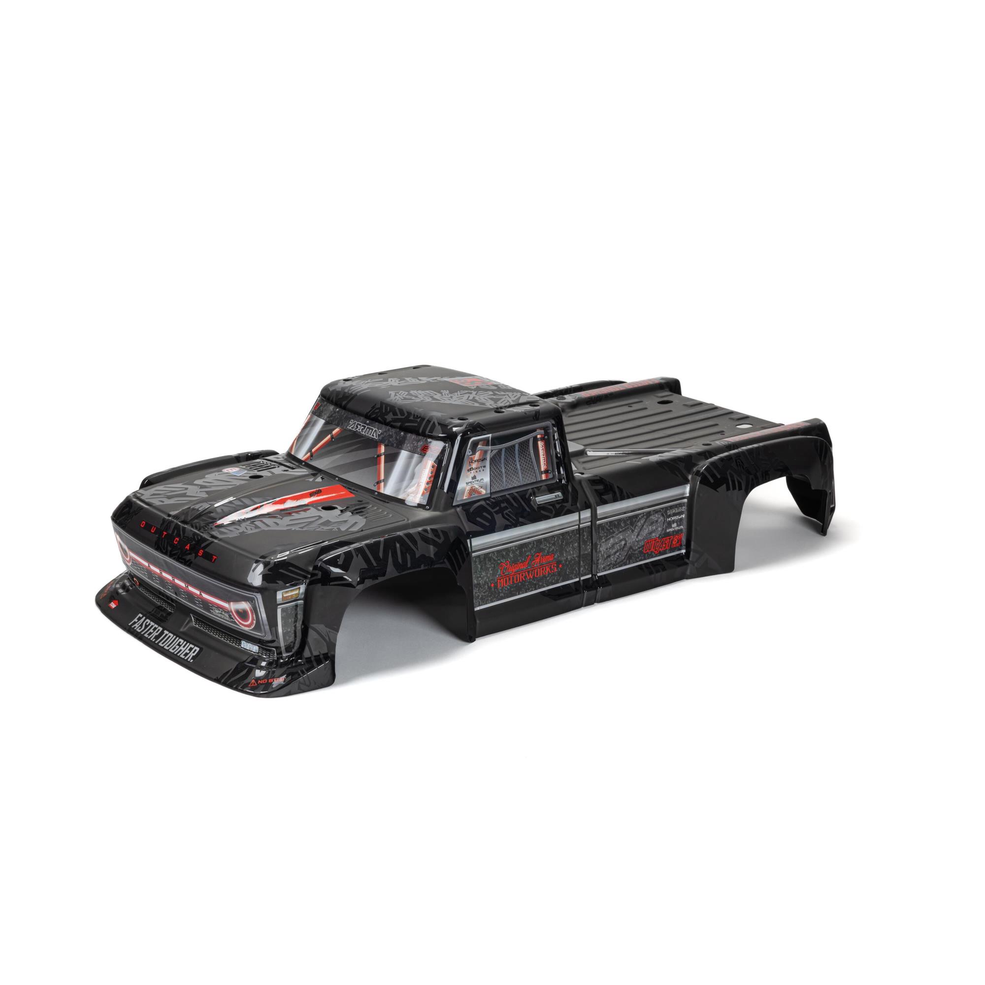 Arrma 1/5 OUTCAST 8S Painted Decaled Trimmed Body Black (Z-ARA409012)