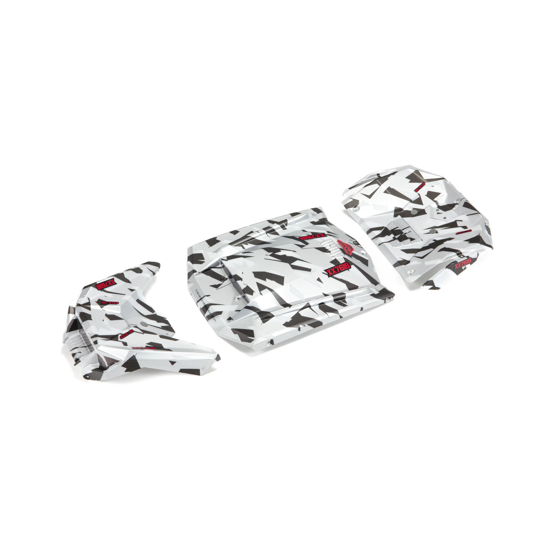 Arrma Exterior Body Panels Painted, White Camo: FIRETEAM (Z-ARA411022)