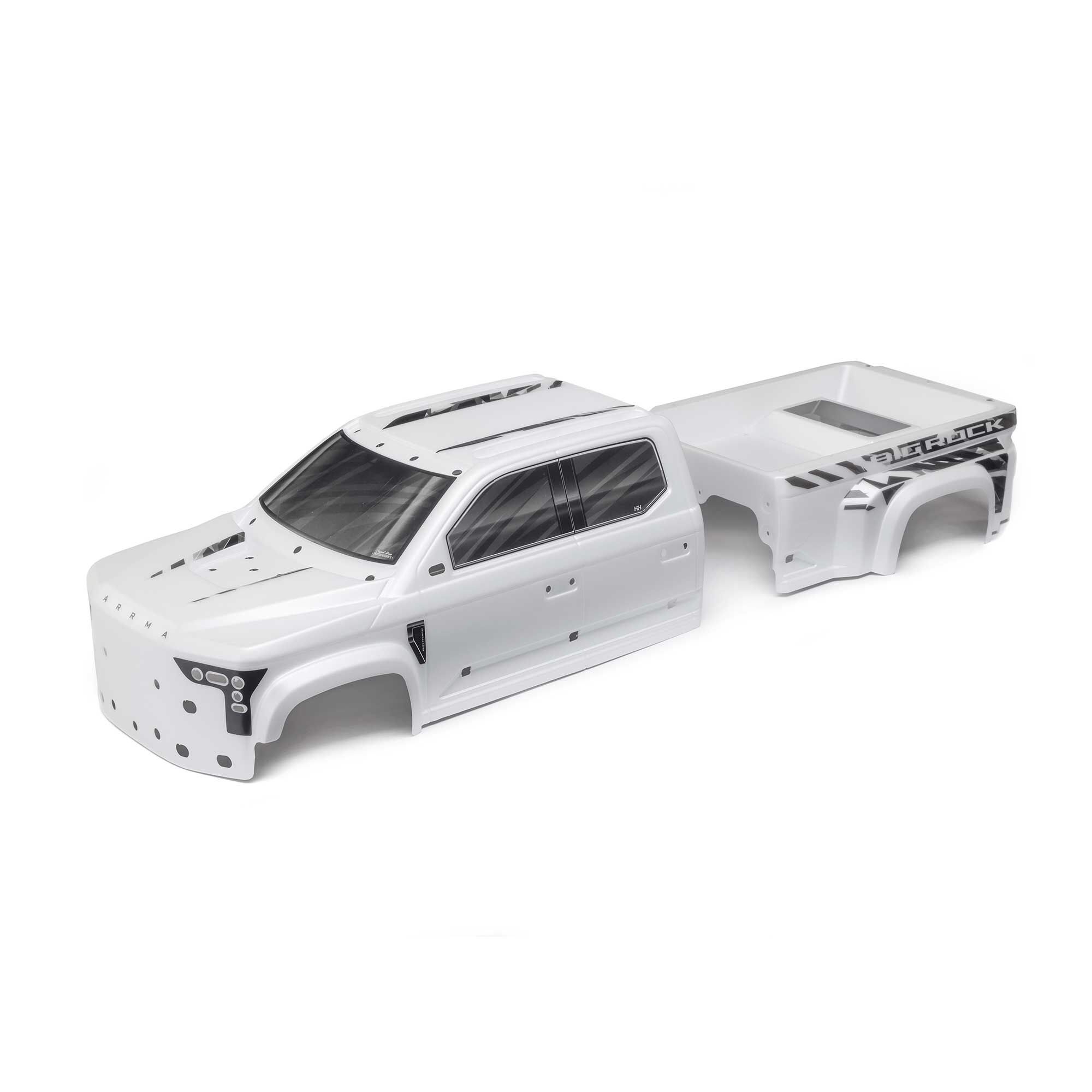 Arrma BIG ROCK 6S BLX Painted Decaled Trimmed Body, White (Z-ARA411028)