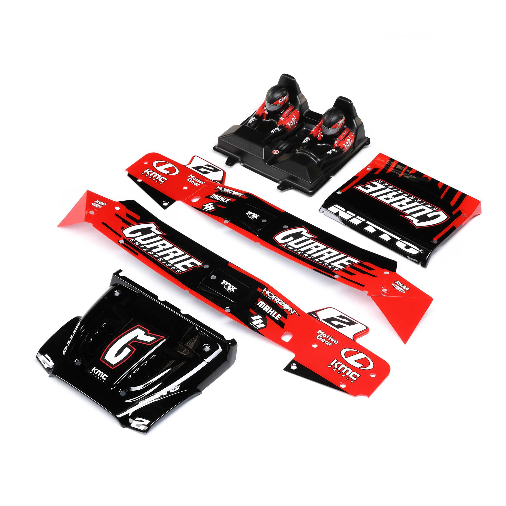 Losi Body/Driver Set, Red, Silkscreened: Hammer Rey (Z-LOS230098)