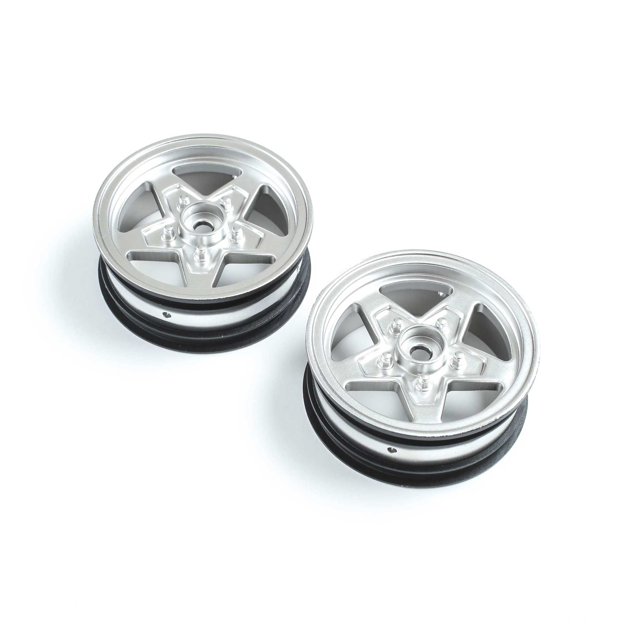 Losi Front Wheel, Satin Chrome (2): 22S Drag (Z-LOS43047)