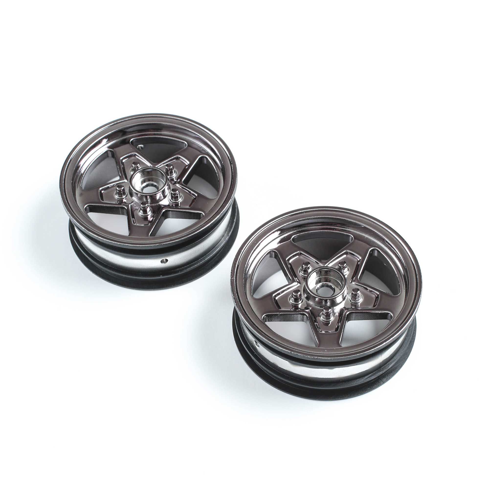 Losi Front Wheel, Black Chrome (2): 22S Drag (Z-LOS43049)