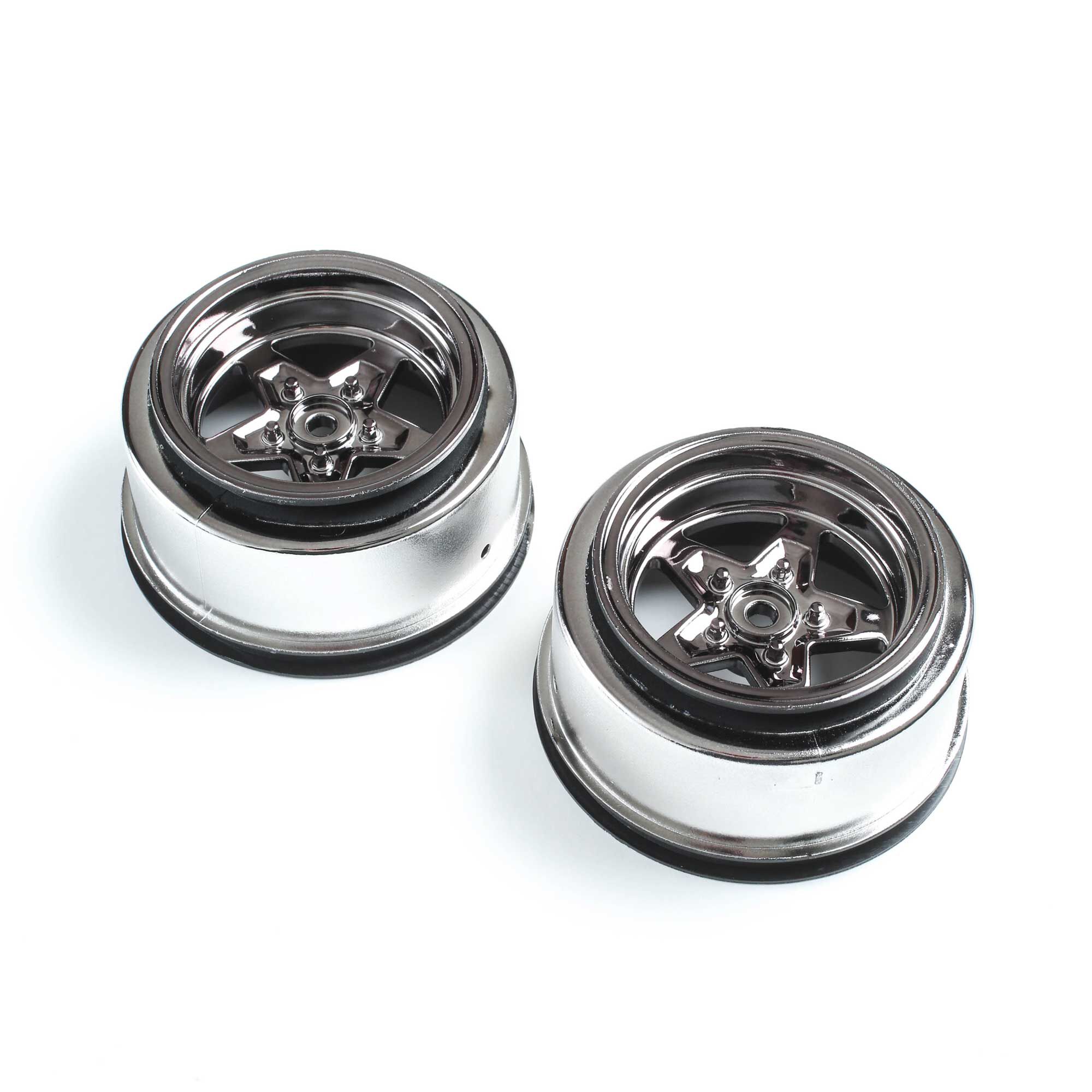 Losi Rear Wheel, Black Chrome (2): 22S Drag (Z-LOS43050)