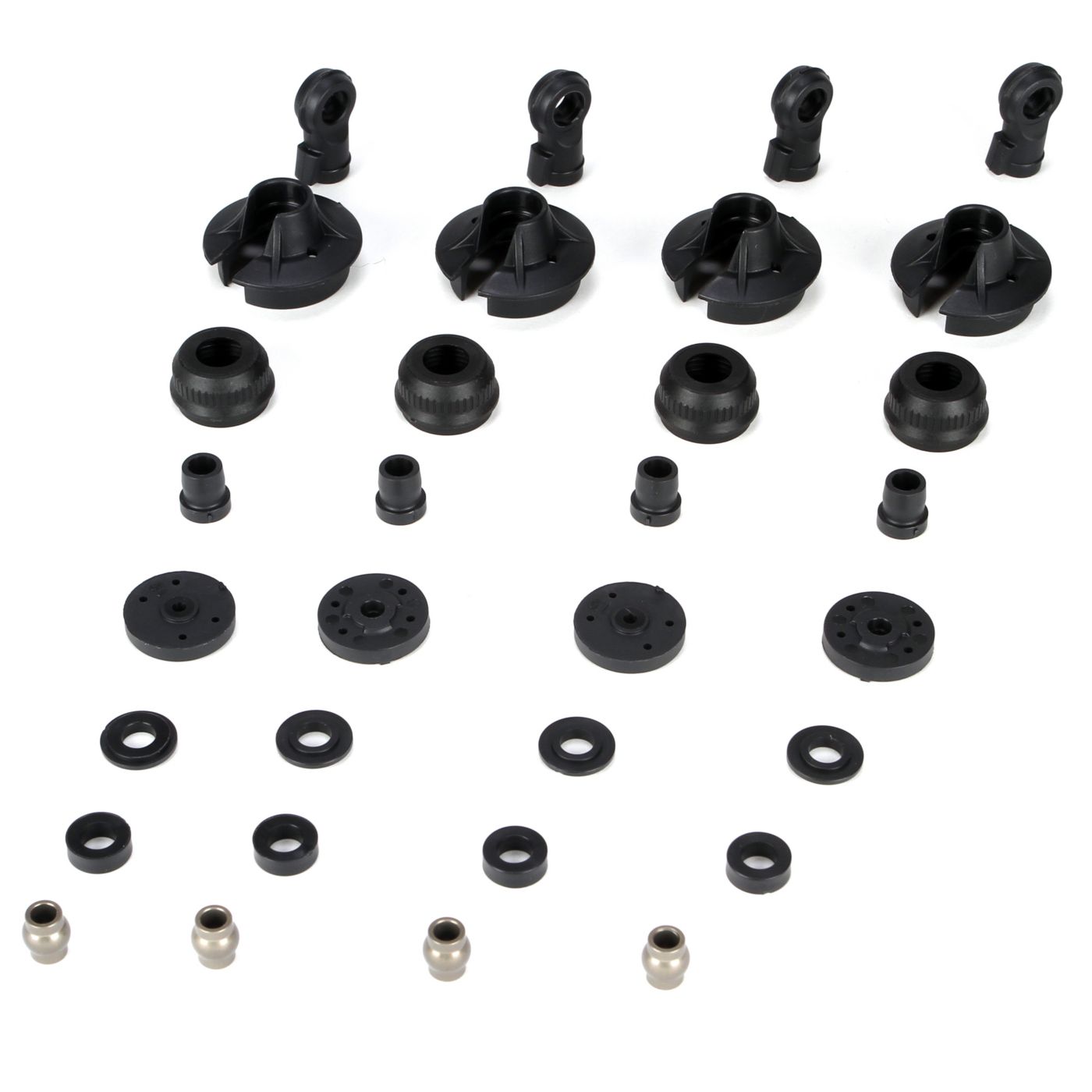 Losi Shock Plastics &amp; Balls (4): 5IVE-T, MINI WRC (Z-LOSB2855)