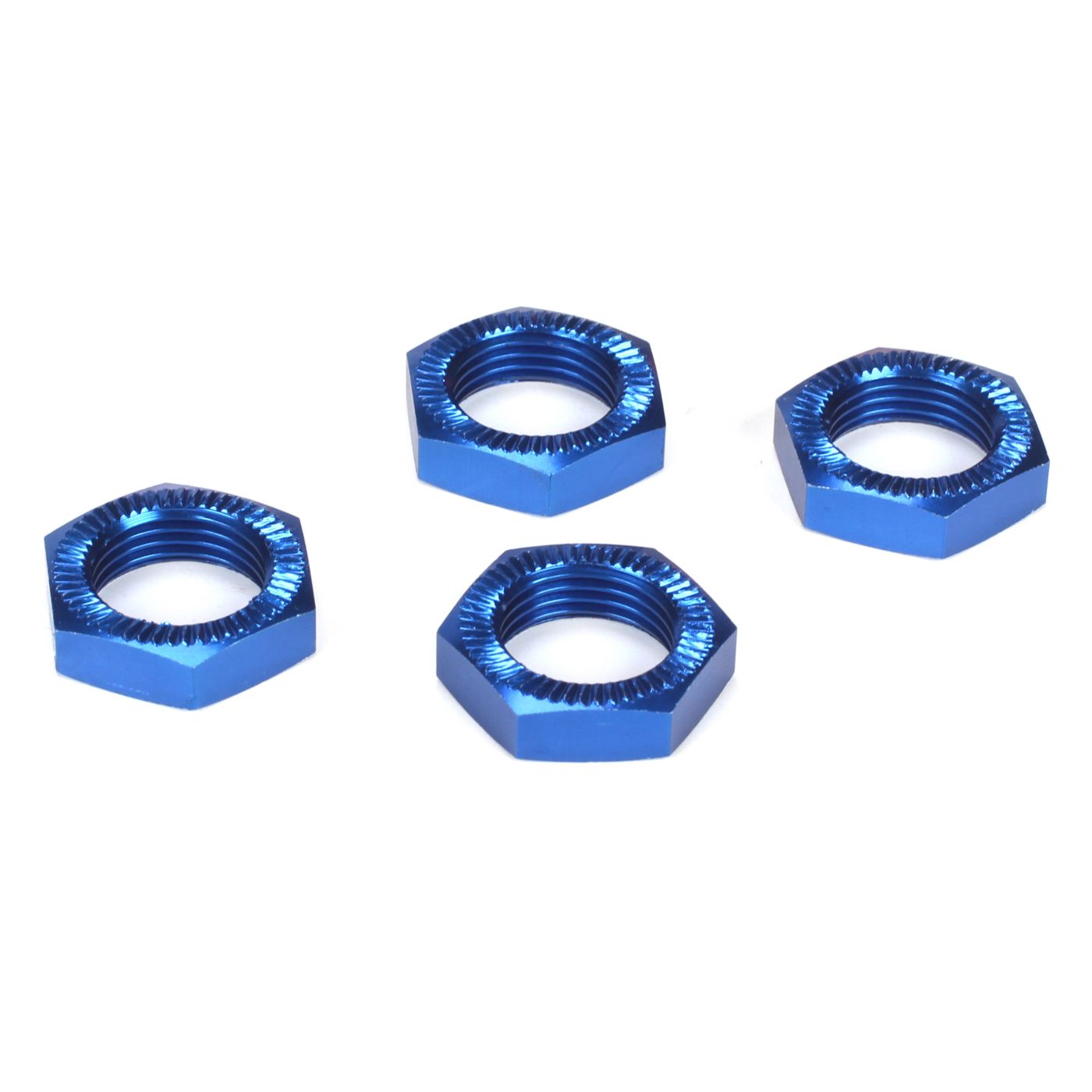 Losi Wheel Nuts, Blue Anodized (4): 5IVE-T, MINI WRC (Z-LOSB3227)