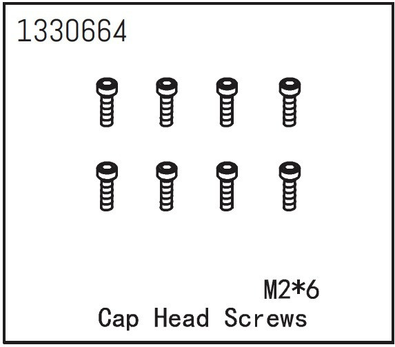 Absima Cap Head Screws M2*6 (8) ( AB 1330664)