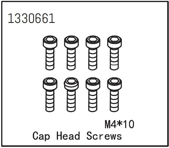 Absima Cap Head Screws M4*10 (8) ( AB 1330661)