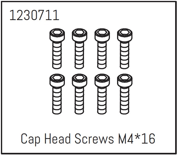 Absima Cap Head Screws M4*16 (8) - Khamba ( AB 1230711)