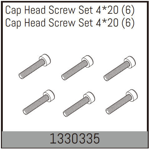 Absima Cap Head Screw Set 4*20 (6) ( AB 1330335)