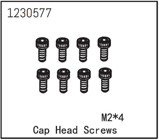 Absima Cap Head Screw M2*4 (8) ( AB 1230577)