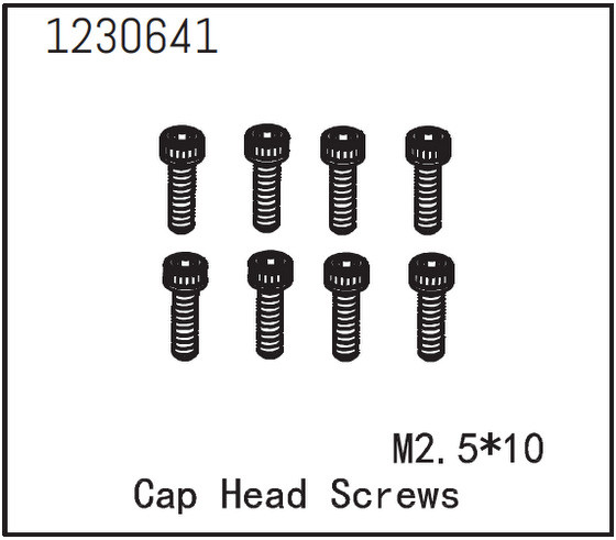Absima Cap Head Screws M2.5*10 (8) ( AB 1230641)