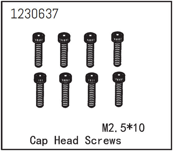 Absima Cap Head Screw M2.5*12 (8) ( AB 1230637)