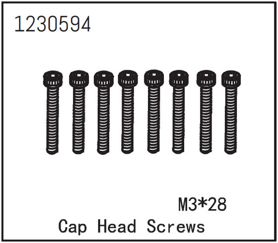 Absima Cap Head Screw M3*28 (8) ( AB 1230594)