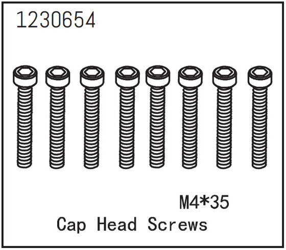 Absima Cap Head Screws M4*35 (8) ( AB 1230654)