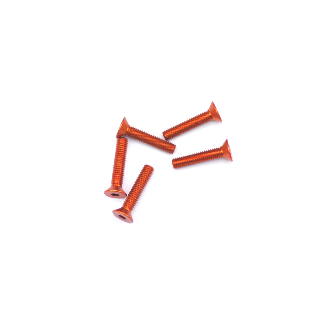 Arrowmax Alu Screw Allen Csk M3 x 15 Orange (5) (AM14CS3015O)