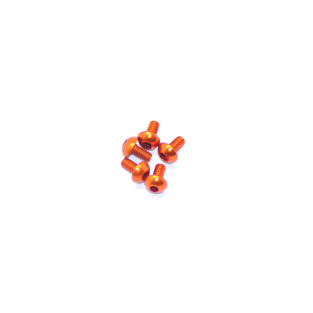Arrowmax Alu Screw Allen Roundhead M2 x 4 Orange (5) (AM14RH2004O)