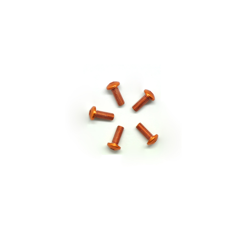 Arrowmax Alu Screw Allen Roundhead M3 x 8 Orange (5) (AM14RH3008O)