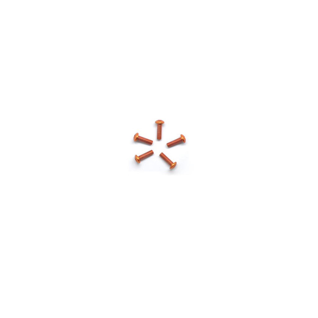 Arrowmax Alu Screw Allen Roundhead M3 x 10 Orange (5) (AM14RH3010O)