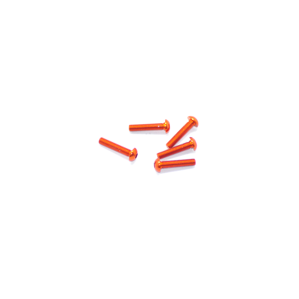 Arrowmax Alu Screw Allen Roundhead M3 x 14 Orange (5) (AM14RH3014O)