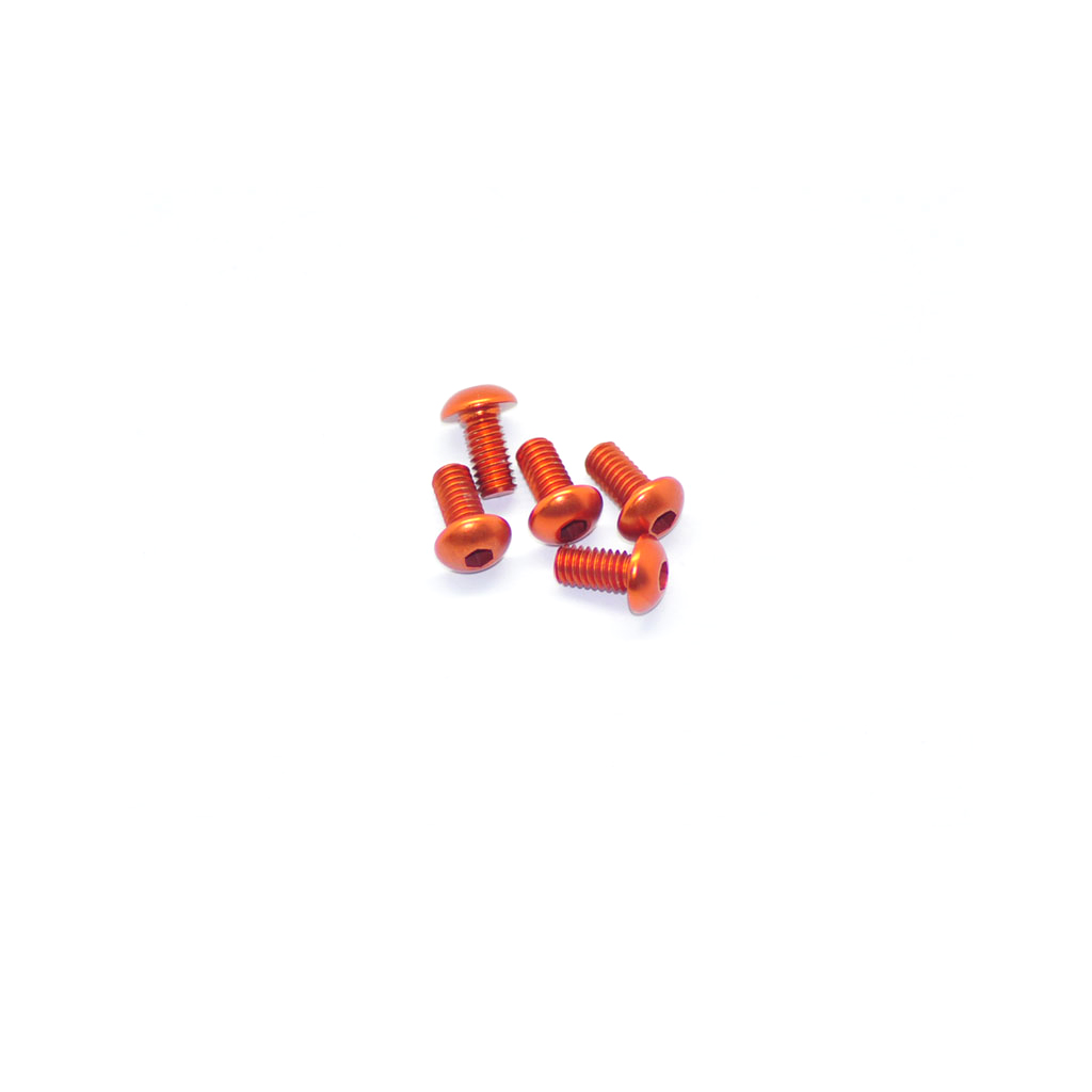 Arrowmax Alu Screw Allen Roundhead M4 x 8 Orange (5) (AM14RH4008O)