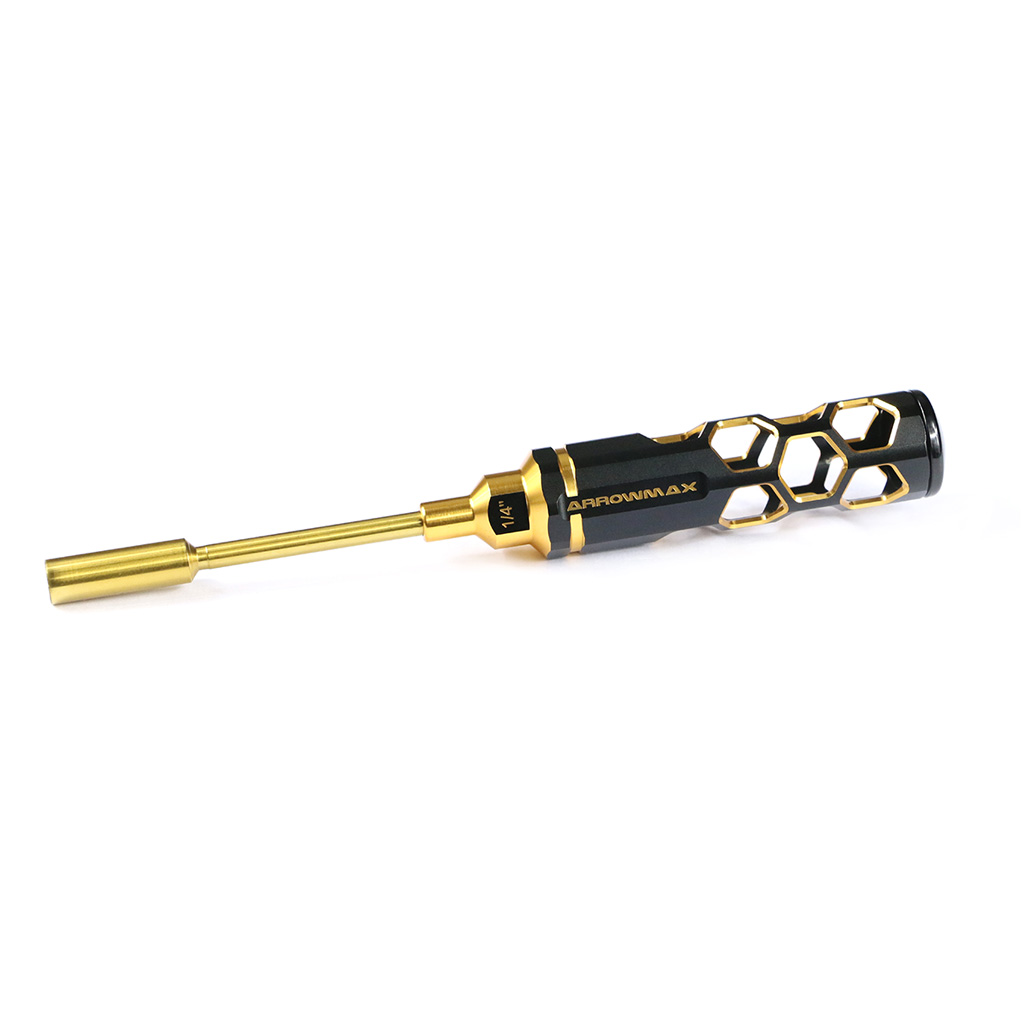 Arrowmax Nut Driver 1/4&quot;(6.35mm)x 100mm Black Golden (AM450263BG)