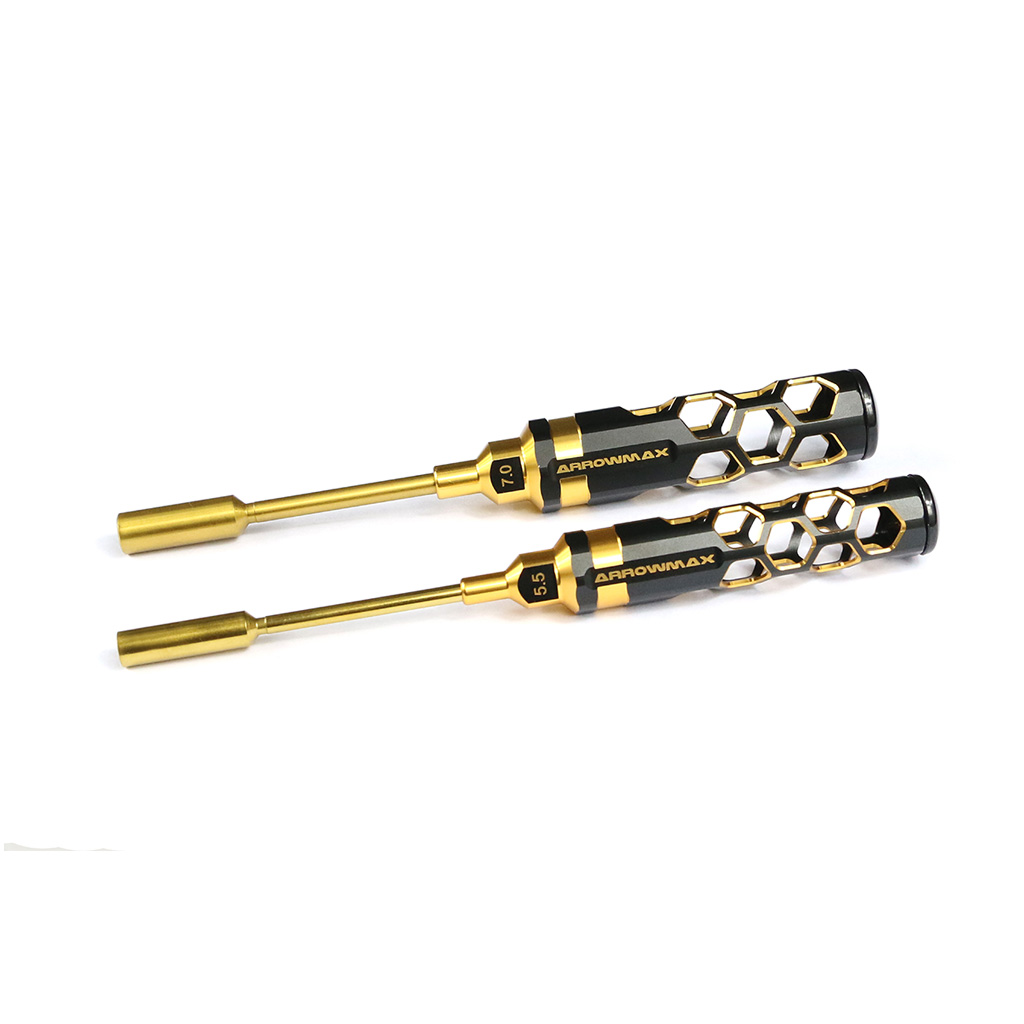 Arrowmax Nut Driver Set 5.5 &amp; 7.0x100mm Black Golden (AM450992BG)