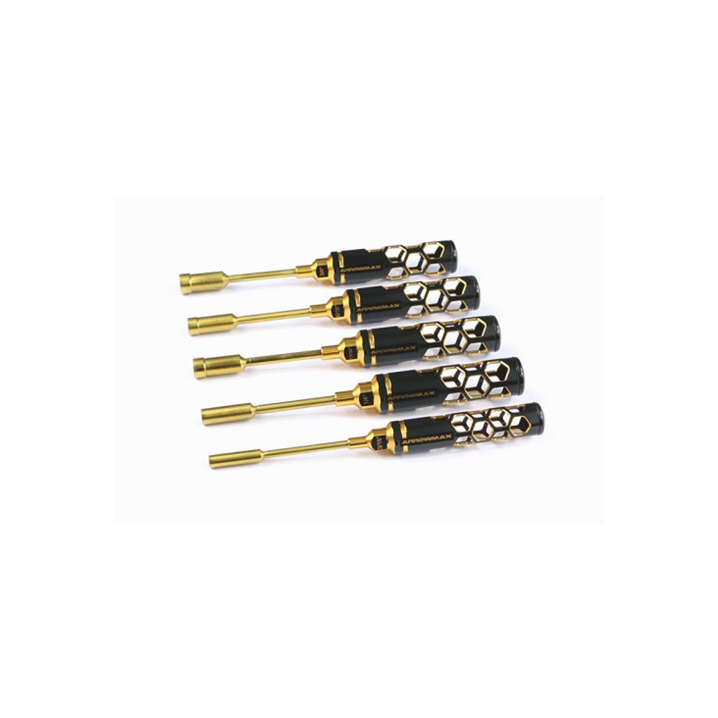 Arrowmax Nut Driver Set 3/16,1/4,5/16,11/32,3/8x100mm B/G (AM458801BG)
