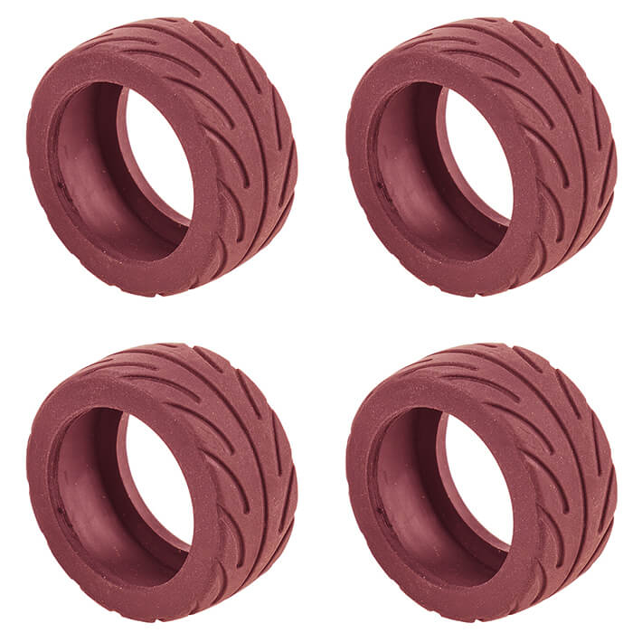 Team Associated Nano Sport Radial Tyres Red (4) (AS21609)