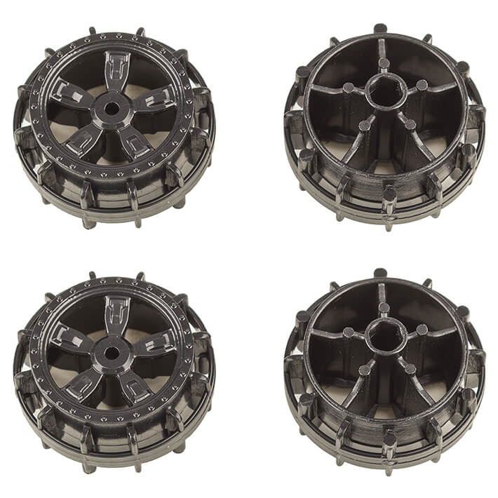 Team Associated Nano Sport Wheels Black (4) (AS21612)