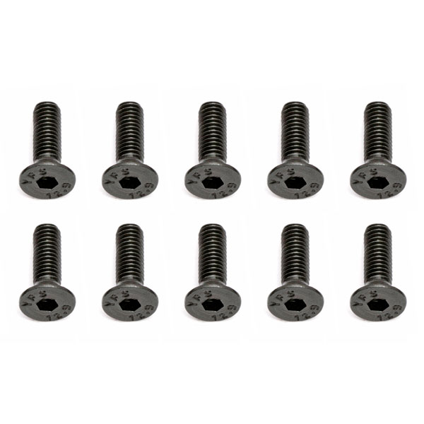 Team Associated M3 X 10 Flat Head Hex Screw (10) (AS25202)