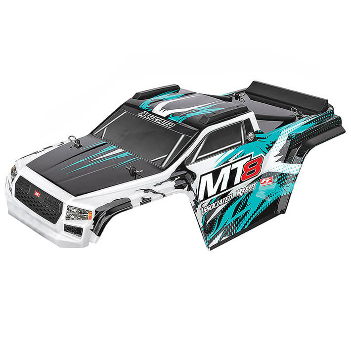 Team Associated Rival MT8 Body Set, Teal, Painted (AS25941)