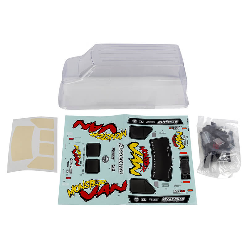 Team Associated MT12 Monster Van Bodyshell Set Clear (AS41117)