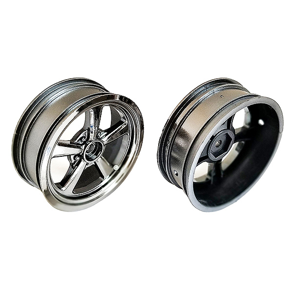 Team Associated DR10 Drag Front Wheels Black Chrome (AS71077)