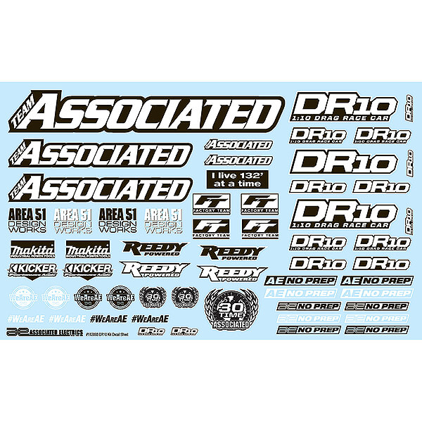 Team Associated DR10 Decal Sheet (AS71089)