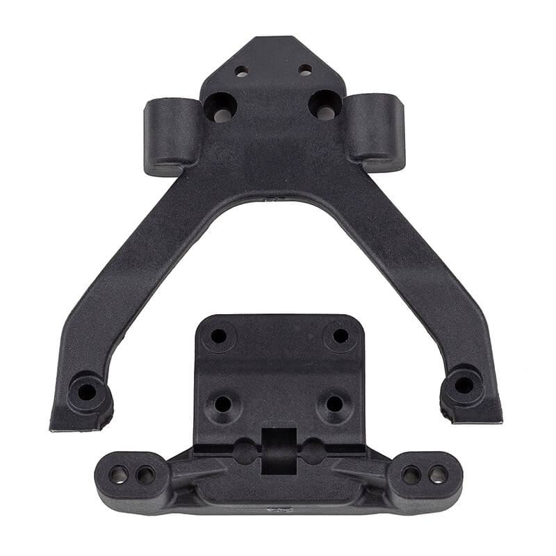 Team Associated RC10B6.4/T6.4 Fr Top Plate &amp; Mount Angled Carbon (AS71183)