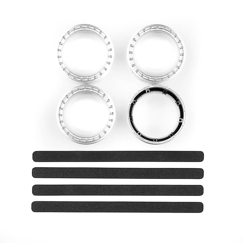 Team Associated DC10 FT Adj. Wheel Rim, Silver (4) (AS72243)