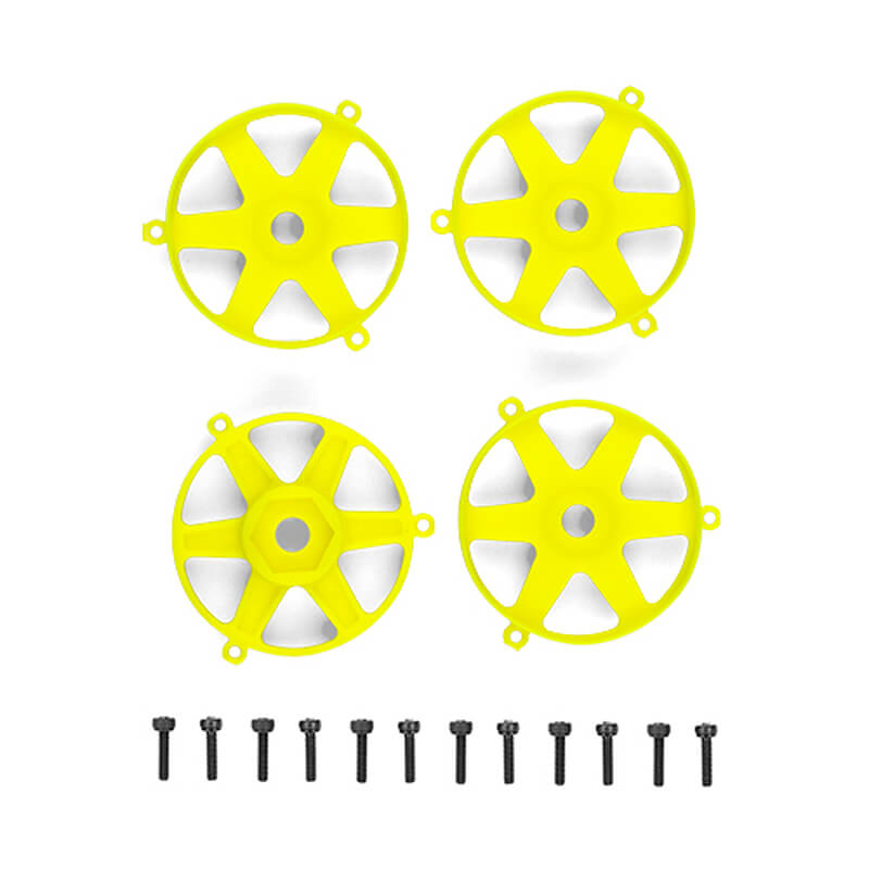 Team Associated DC10 FT Adj. Wheel Face Plate, Flo. Yellow(4) (AS72270)
