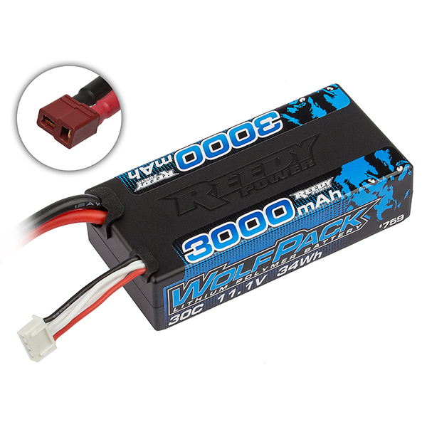 Reedy Wolfpack Lipo 3000Mah 30C 11.1V Shorty W/T-Plug (AS759)