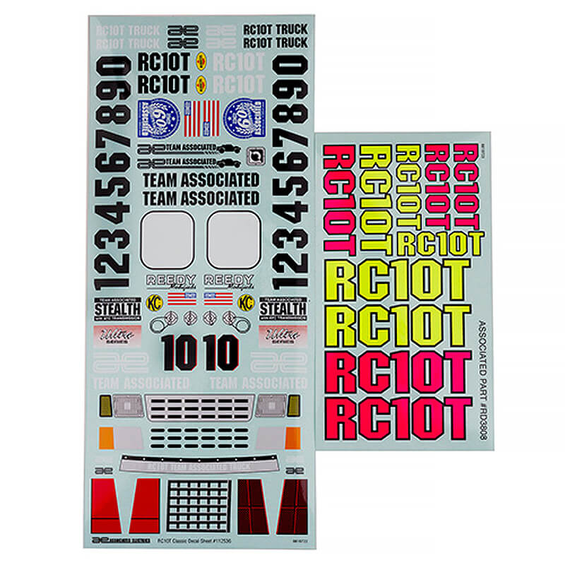 Team Associated RC10T Truck Decal Sheet (AS7860)
