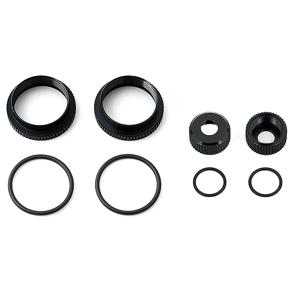 Team Associated 16mm Shock Collar &amp; Seal Retainer Set - Black (AS81492)