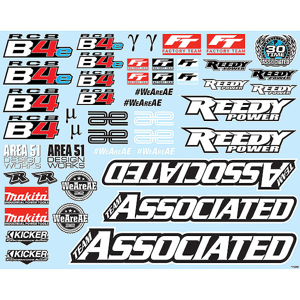 Team Associated RC8B4 Decal Sheet (AS81588)
