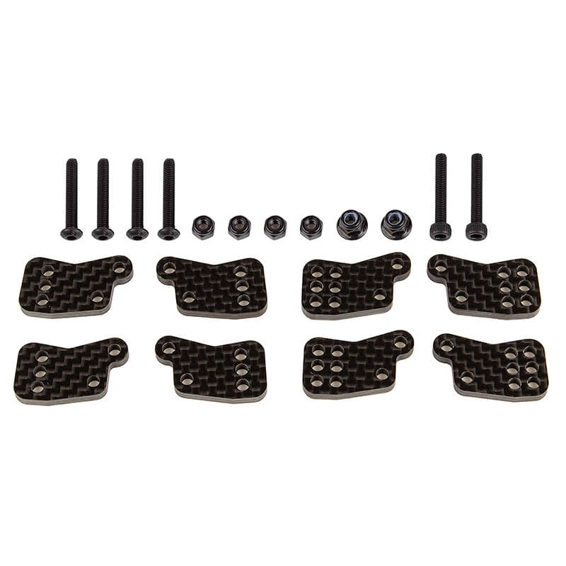 Team Associated RC8B4.1/E FT Rear Hub Tower Set, Carbon (AS81649)