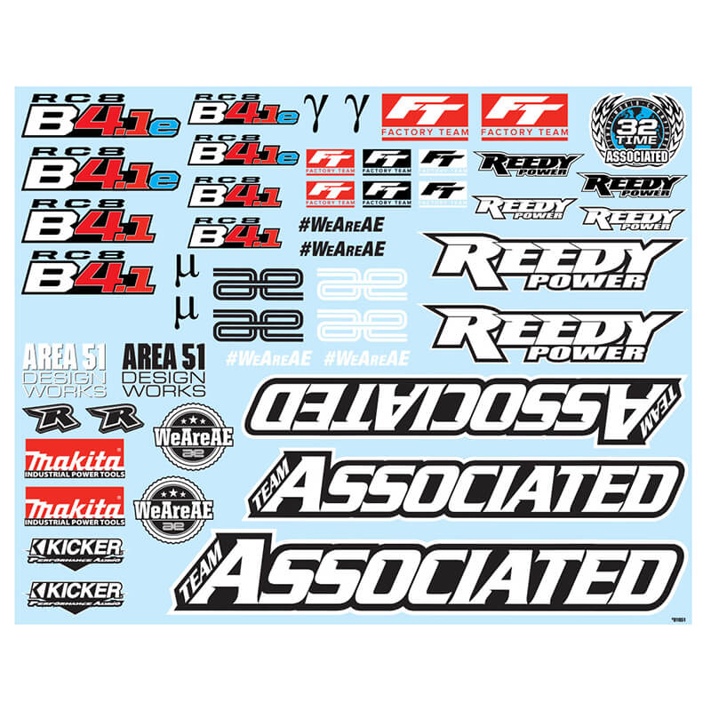 Team Associated RC8B4.1/E Decal Sheet (AS81651)